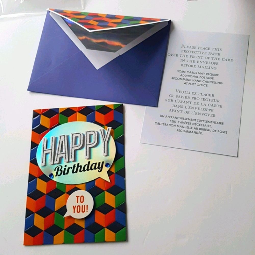 2 pcs C R Gibson Luxury Card Happy Birthday to You (1 Card with Envelope)